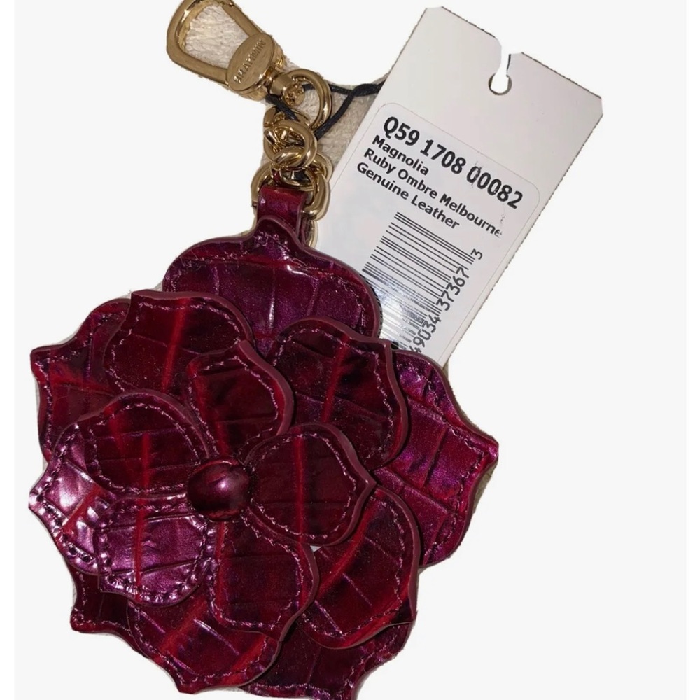 Brahmin Ruby Magnolia NWT Tassel keychain.